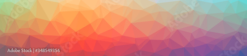 Illustration of abstract Orange, Pink, Purple, Red banner low poly background. Beautiful polygon design pattern.