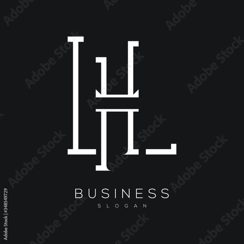 line art vector of  letters HL, LH