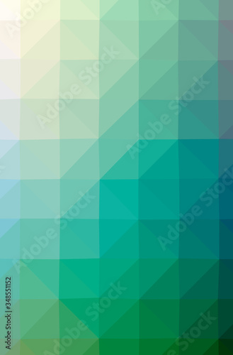 Illustration of abstract Green vertical low poly background. Beautiful polygon design pattern.