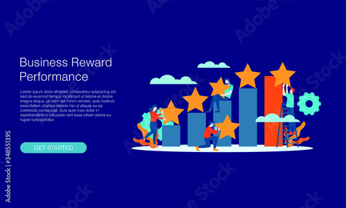 business reward performance vector illustration concept template background can be use for presentation web banner UI UX landing page