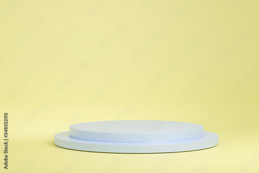 Minimal 3d rendering scene with composition empty cylinder yellow pastel podium for product and abstract background. mock up geometric shape in pastel colors. platforms for cosmetic Minimal 3d rendering scene with composition empty cylinder yellow pastel podium for product and abstract background. mock up geometric shape in pastel colors. platforms for cosmetic