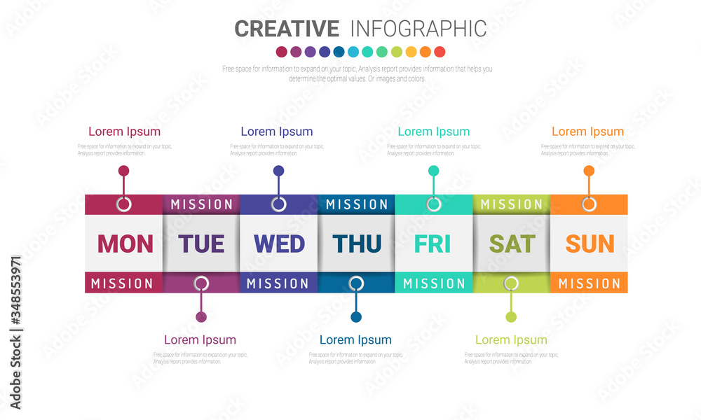 weekly planner, Timeline business for 7 day, Presentation business can be used for Business concept with 7 options, steps or processes. weekly planner, Timeline business for 7 day, Presentation business can be used for Business concept with 7 options, steps or processes.
