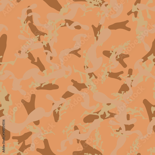 Desert camouflage of various shades of brown and orange colors