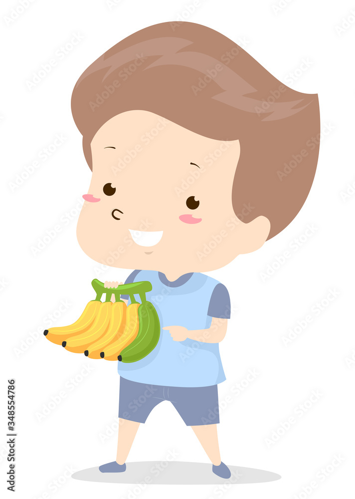 Kid Boy Adjective Different Banana Illustration Kid Boy Adjective Different Banana Illustration