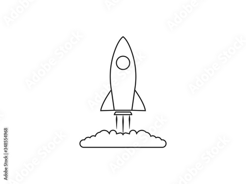 Launch, rocket, startup icon. Vector illustration, flat design.