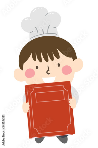 Kid Boy Chef Present Recipe...