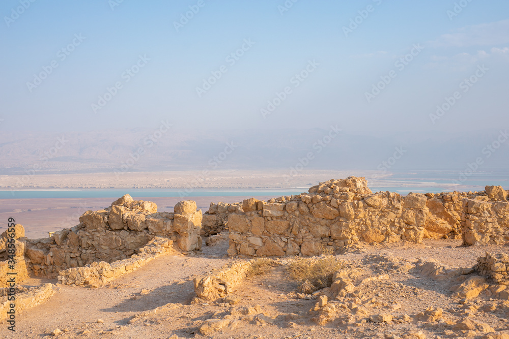 Ruins of Herods castle in fortress Masada, Israel