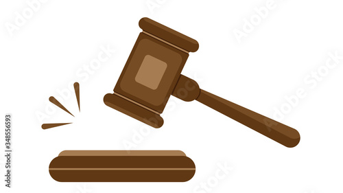 Judges hammer, vector art illustration.
