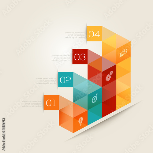 ladder with business template vector. Business information data design