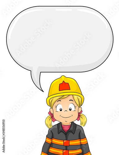 Kid Girl Fire Fighter Speec...