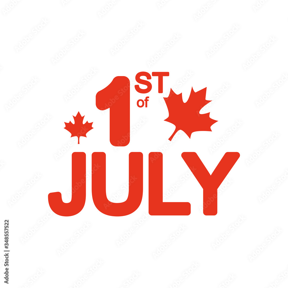Canada day concept, 1st July lettering design with maple leaves decoration, silhouette style Canada day concept, 1st July lettering design with maple leaves decoration, silhouette style