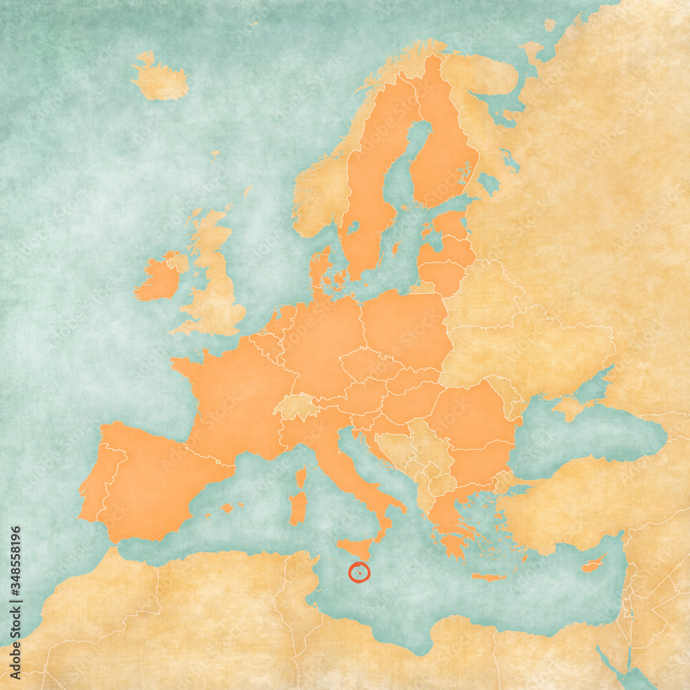 Map of European Union - Malta