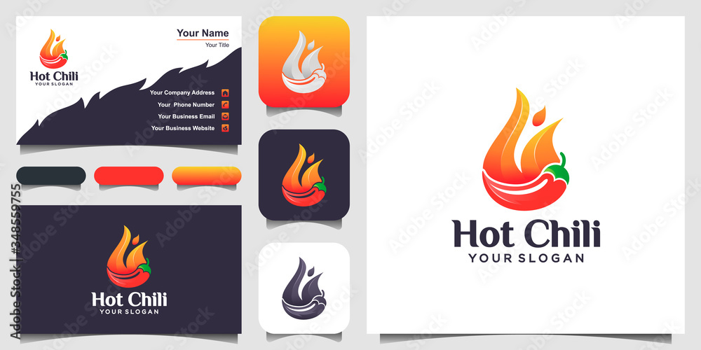 Red Hot Chili logo designs concept vector, Spicy Pepper logo designs template. logo and business card. Red Hot Chili logo designs concept vector, Spicy Pepper logo designs template. logo and business card.