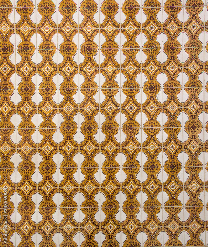 Fototapeta Traditional vintage portuguese and spanish tile Azulejo.