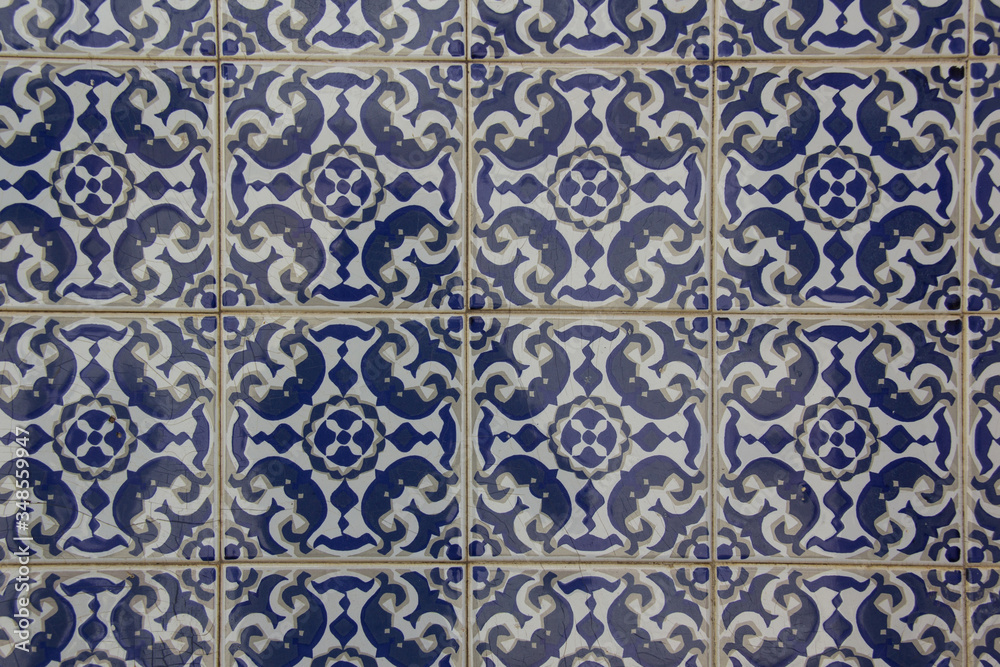 Traditional vintage portuguese and spanish tile Azulejo.