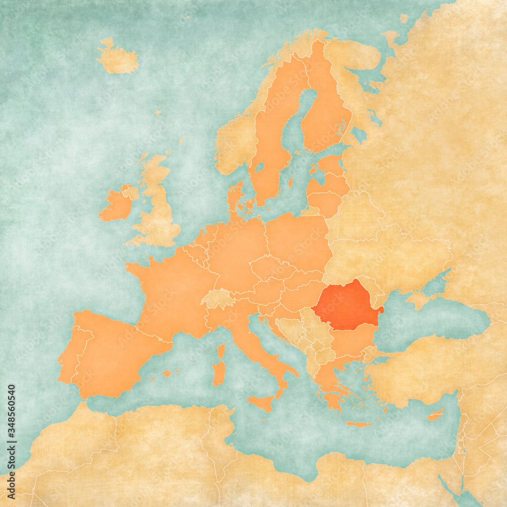 Map of European Union - Romania Map of European Union - Romania