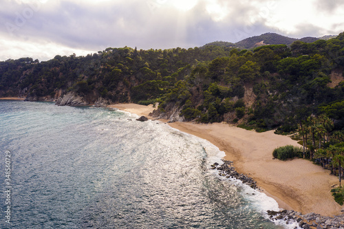 coastline with beach, virgin coves and sea cliffs