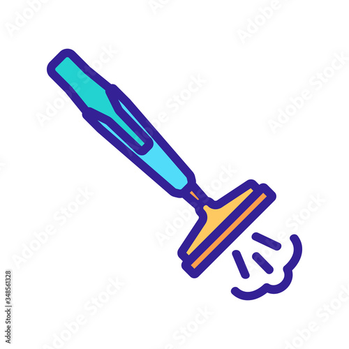 vacuum steam brush for cleaning icon vector. vacuum steam brush for cleaning sign. color symbol illustration