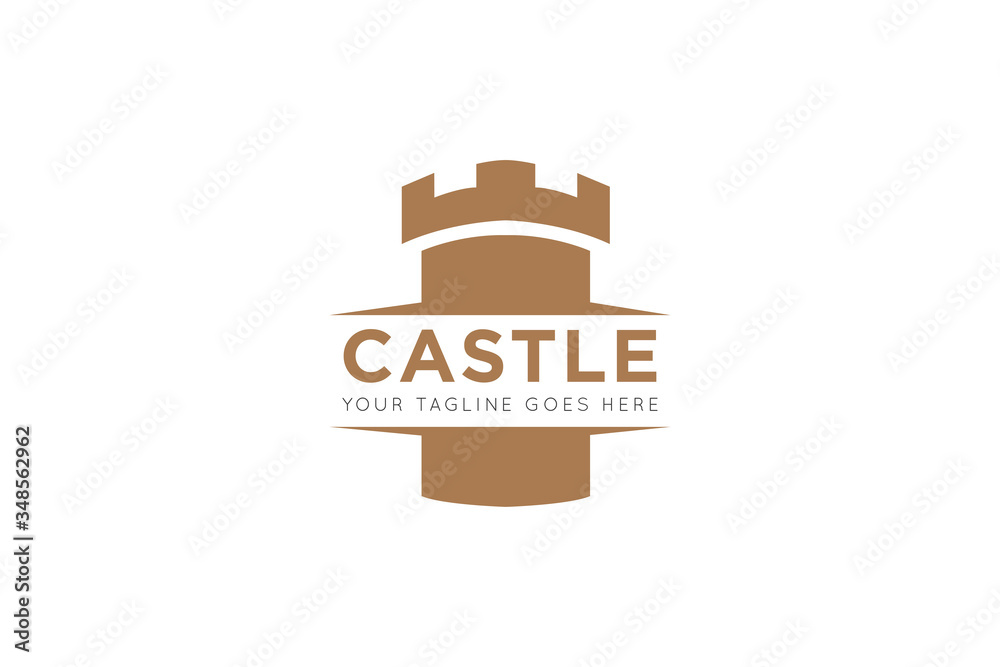 Fototapeta premium Castle logo and icon vector illustration design template
