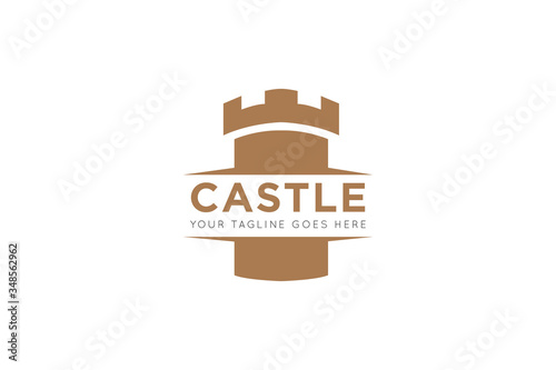 Castle logo and icon vector illustration design template