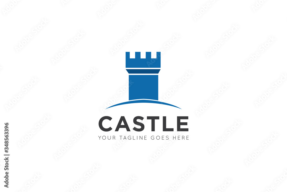 Castle logo and icon vector illustration design template
