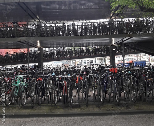 Bicycle parking ramp Amsterdam Netherlands
