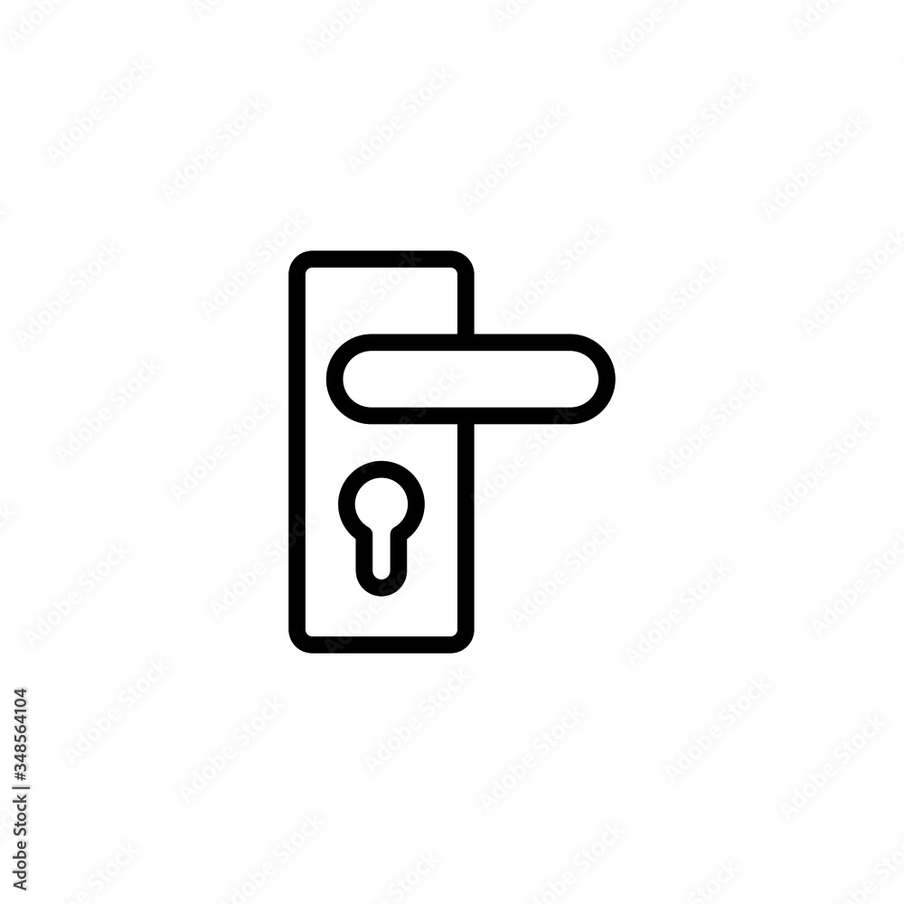 Door knob vector icon in linear, outline icon isolated on white background Door knob vector icon in linear, outline icon isolated on white background