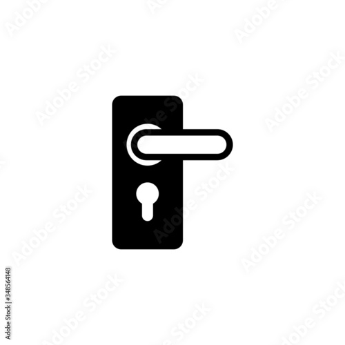 Door knob vector icon in black solid flat design icon isolated on white background