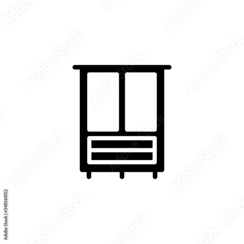Cupboard vector icon in black solid flat design icon isolated on white background