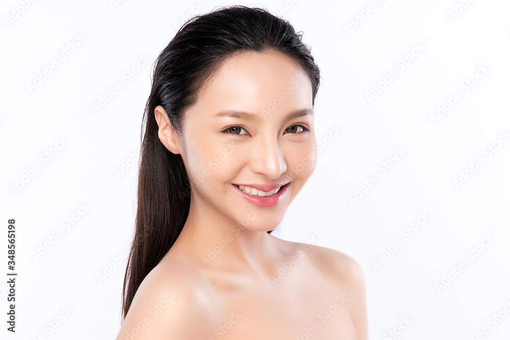 Beautiful Young Asian Woman with Clean Fresh Skin. Face care, Facial treatment, Cosmetology, beauty and healthy skin and cosmetic concept, woman beauty skin isolated on white background. Beautiful Young Asian Woman with Clean Fresh Skin. Face care, Facial treatment, Cosmetology, beauty and healthy skin and cosmetic concept, woman beauty skin isolated on white background.