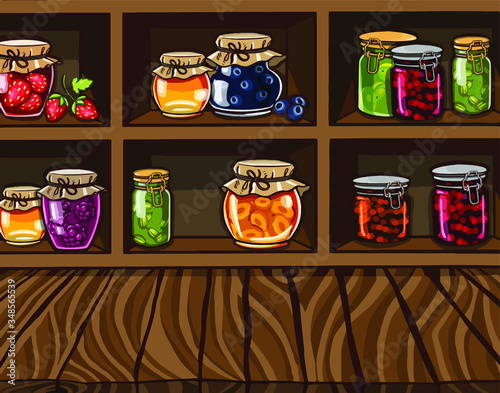 Jars of jam. Harvest for the winter