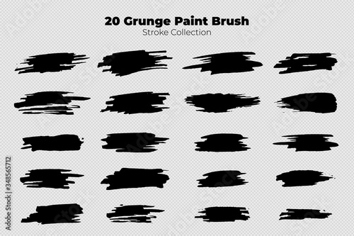 Abstract grunge vector paintbrush stroke collection background set