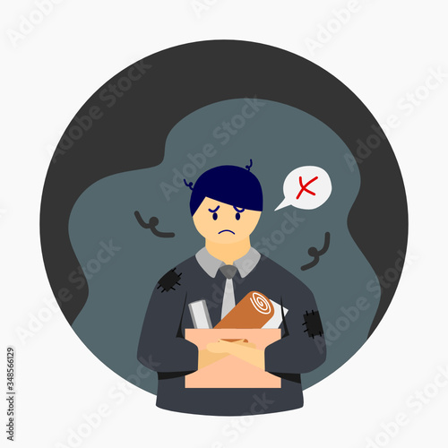 the flat style vector illustration of people being unemployed because of pandemic economic recession and financial crisis made business shut down