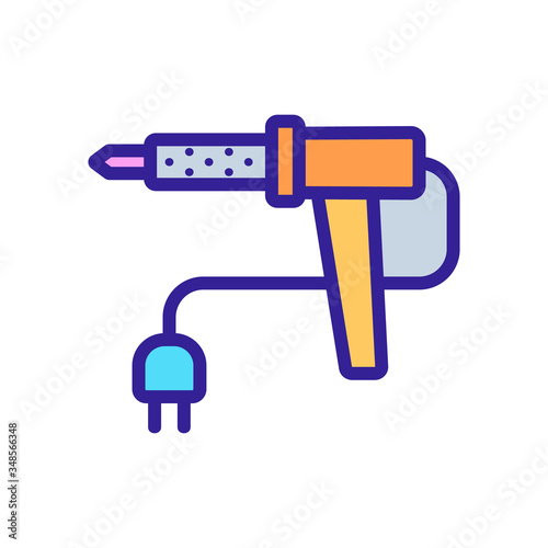 electric nichrome soldering iron icon vector. electric nichrome soldering iron sign. color symbol illustration