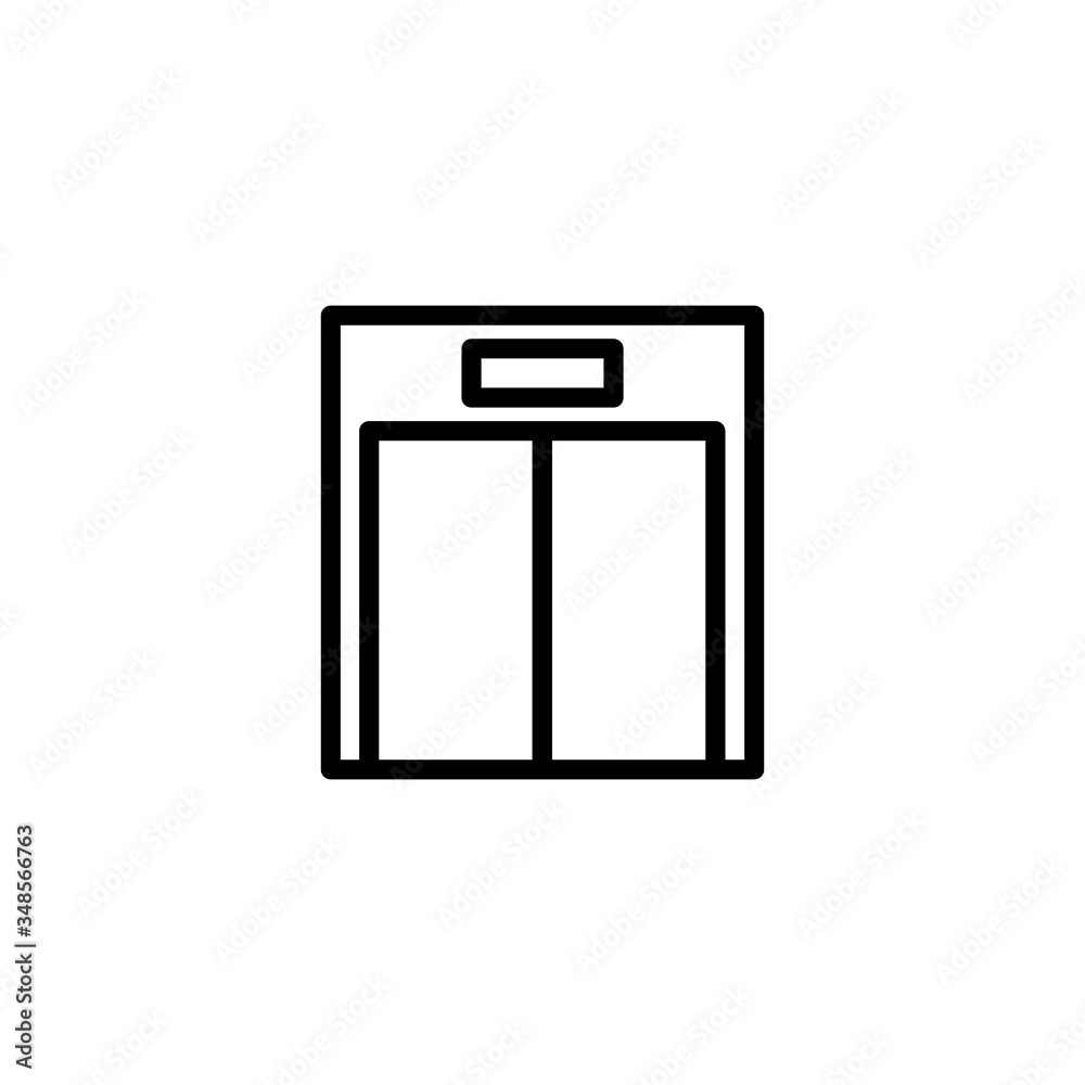 Elevator vector icon in linear, outline icon isolated on white background Elevator vector icon in linear, outline icon isolated on white background