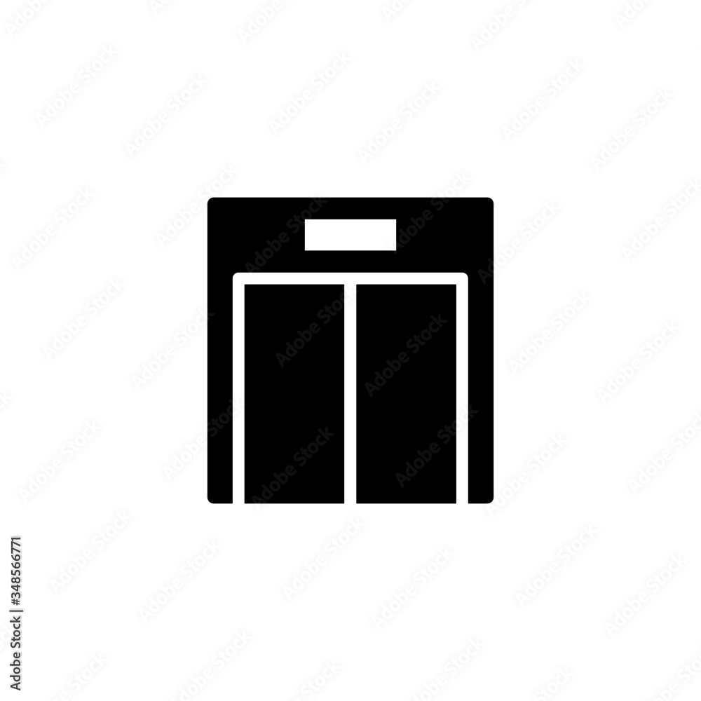 Elevator vector icon in black solid flat design icon isolated on white background Elevator vector icon in black solid flat design icon isolated on white background