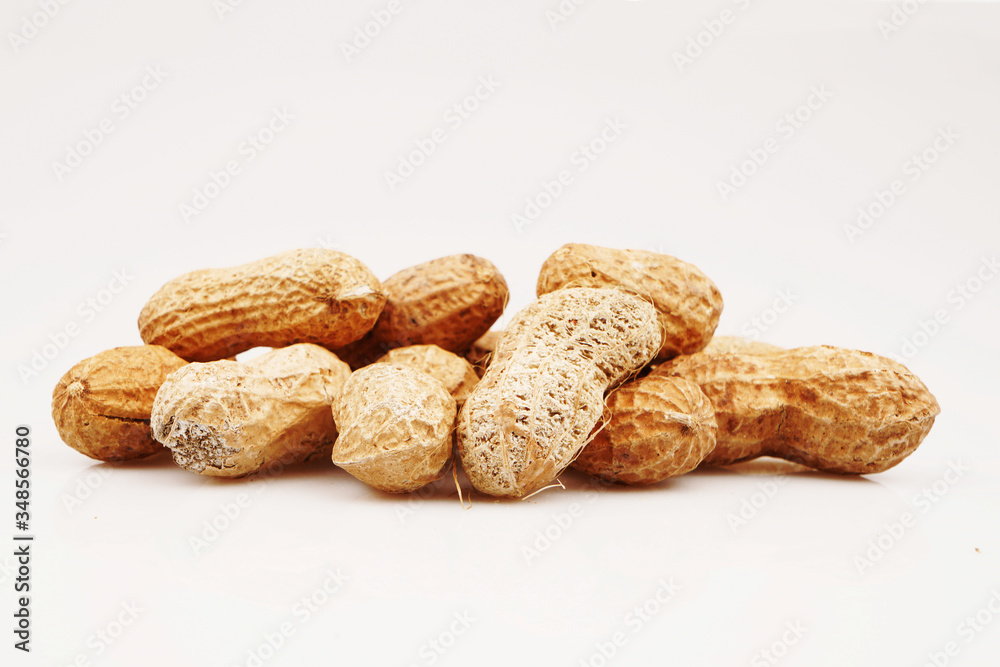 Organic and fresh shelled peanuts. front view Organic and fresh shelled peanuts. front view