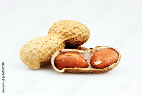Organic, Fresh and dried peanuts in closeup