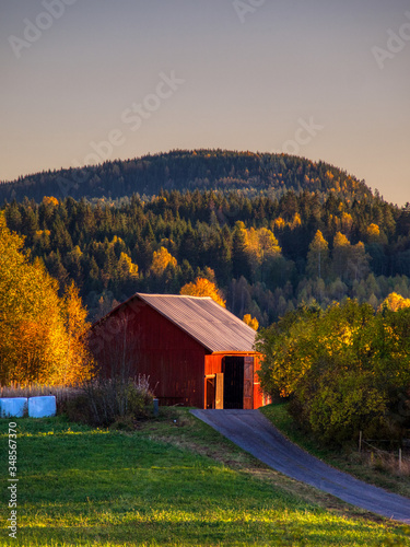 barn in autumn landscape