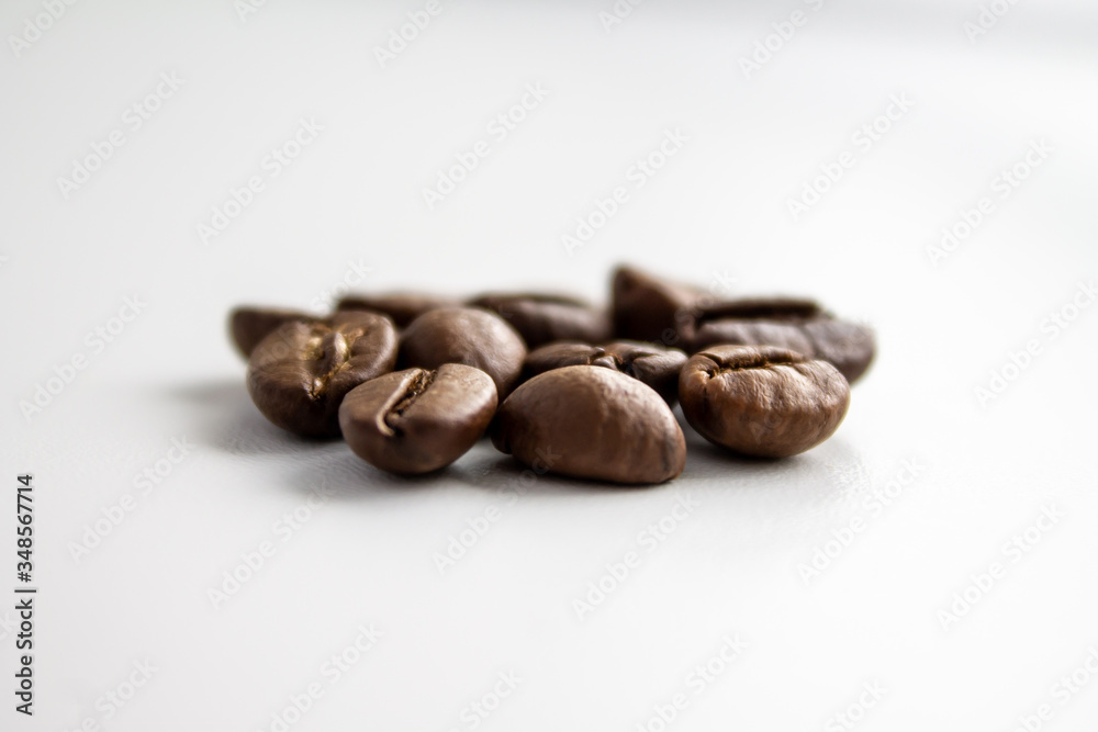 coffee grains on a white background coffee grains on a white background
