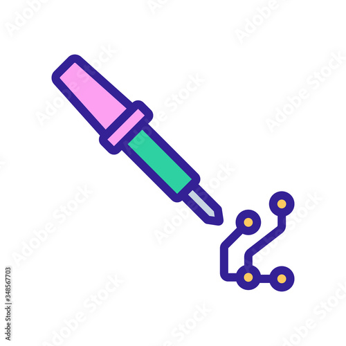 burning soldering iron in action icon vector. burning soldering iron in action sign. color symbol illustration