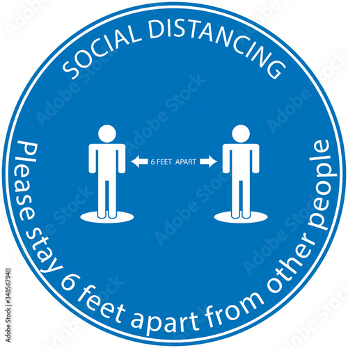 Icon people concept Social Distancing stay 6 feet apart from other people, the practices put in place to enforce social distancing, vector illustration
