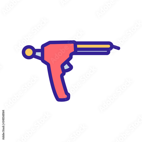 pulse hand soldering iron icon vector. pulse hand soldering iron sign. color symbol illustration
