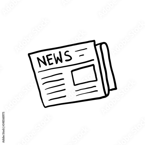 hand drawn Newspaper vector icon doodle