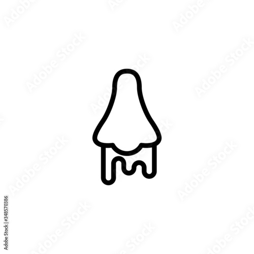 runny nose in linear, outline icon isolated on white background