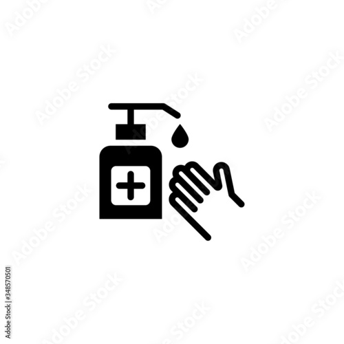 hand sanitizer icon in black solid flat design icon isolated on white background
