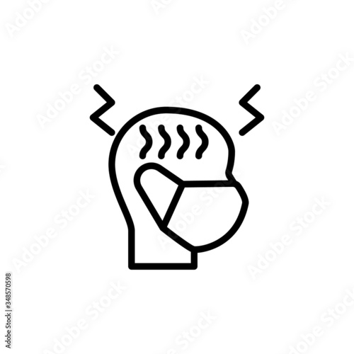 fatigue icon in linear, outline icon isolated on white background
