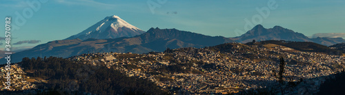 Cotopaxi, Pasochoa and Rumiñahui at sunset