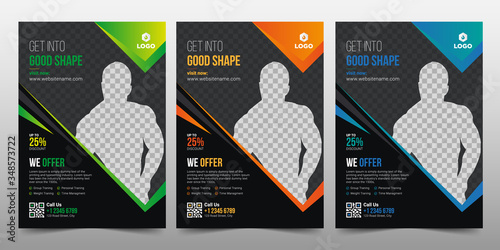 Creative Gym & Fitness Flyer Brochure Template Design