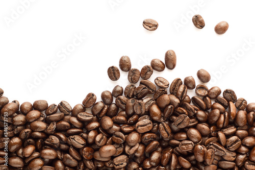coffee beans on white background © saranyoo